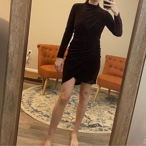 Express dress velvet high neck short